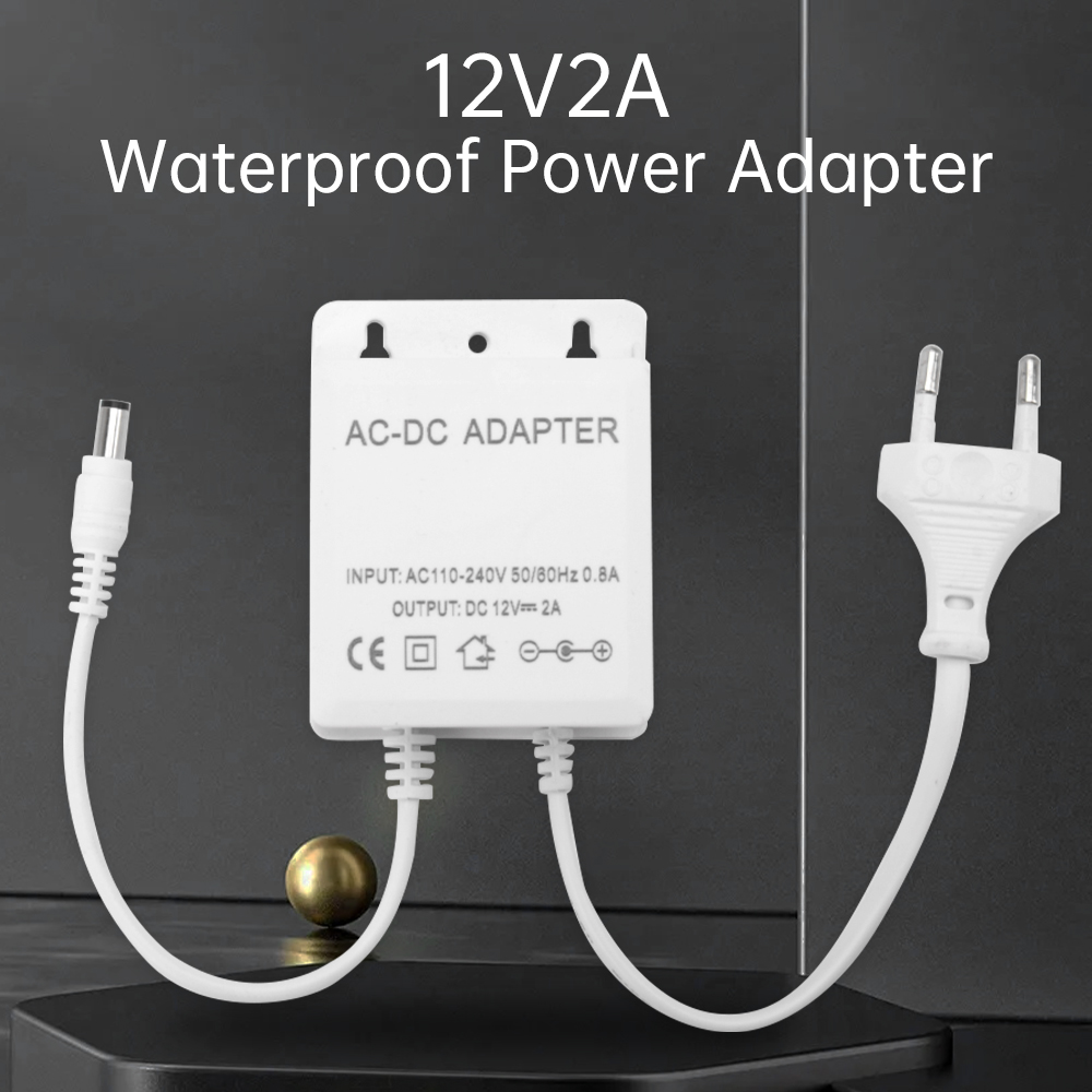 Outdoor Power Plug - Adaptador de tomada ue dc12v 2a,