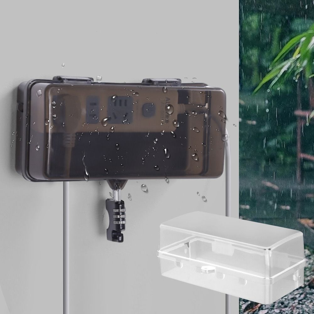 Outdoor Power Strip With Cover - Caixa de Plástico Durável Antifurto à