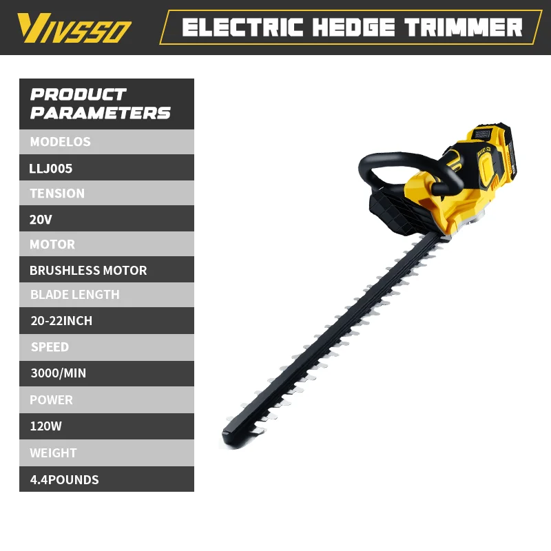 Vivsso aparador de sebes elétr - Hedge Trimmer Cordless avaliação e preço